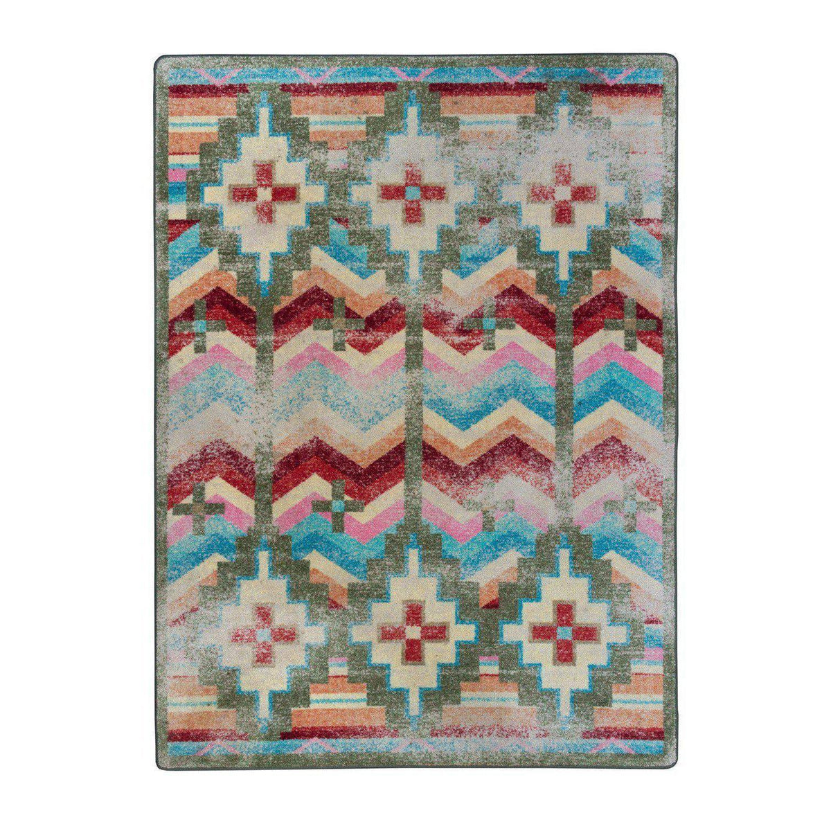Desierto Rug – Distressed Bright – cabin lodge area rug