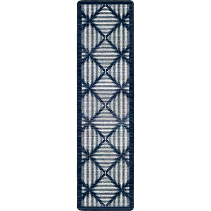 Diamond Weave Rug – Denim – close up
