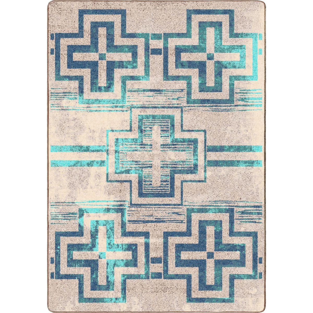 Distressed Bounty Rug – Glacier – cabin lodge area rug
