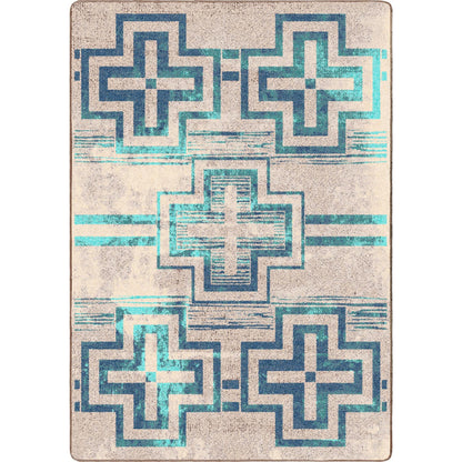 Distressed Bounty Rug – Glacier – cabin lodge area rug