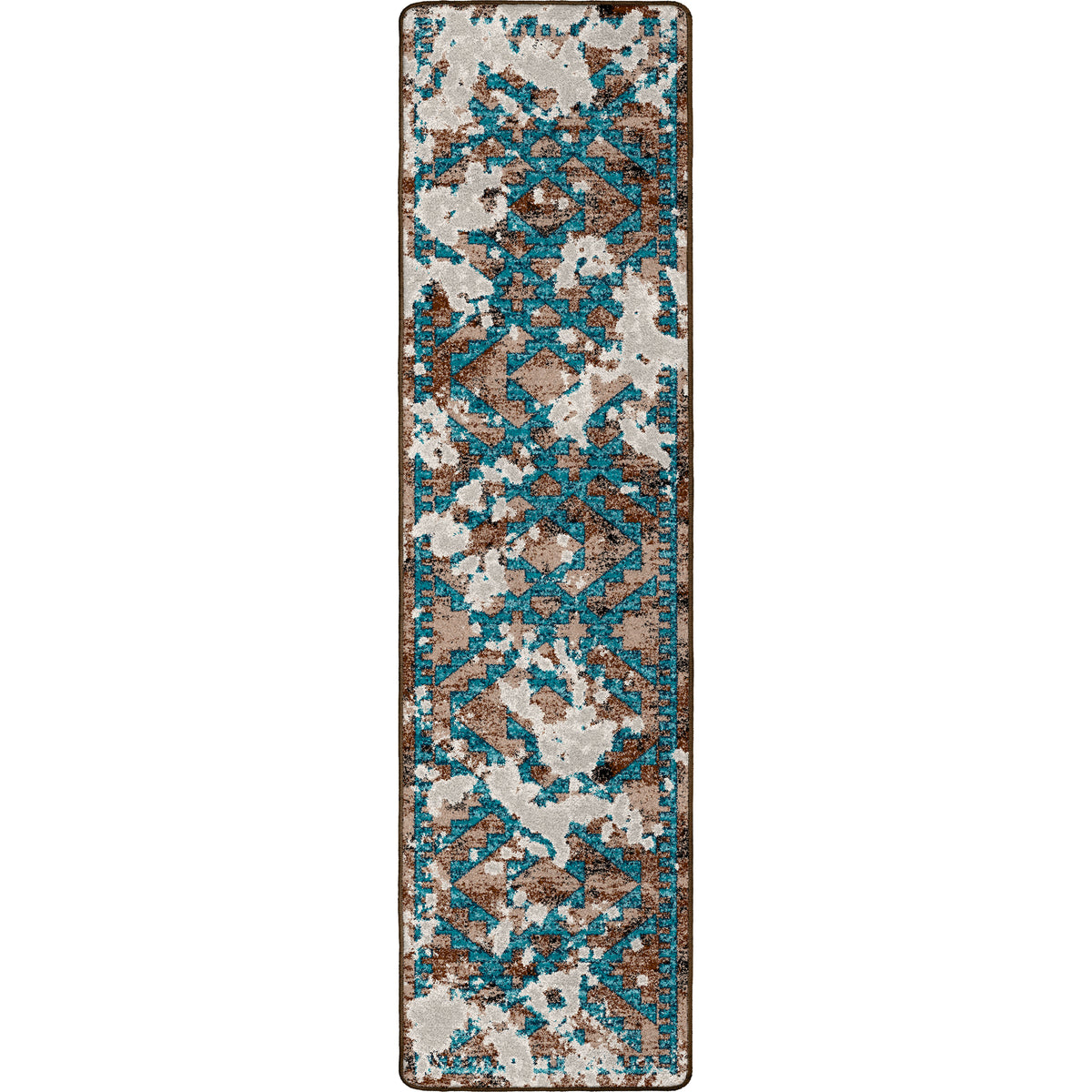 Distressed Fresco Rug – Turquoise – room setting