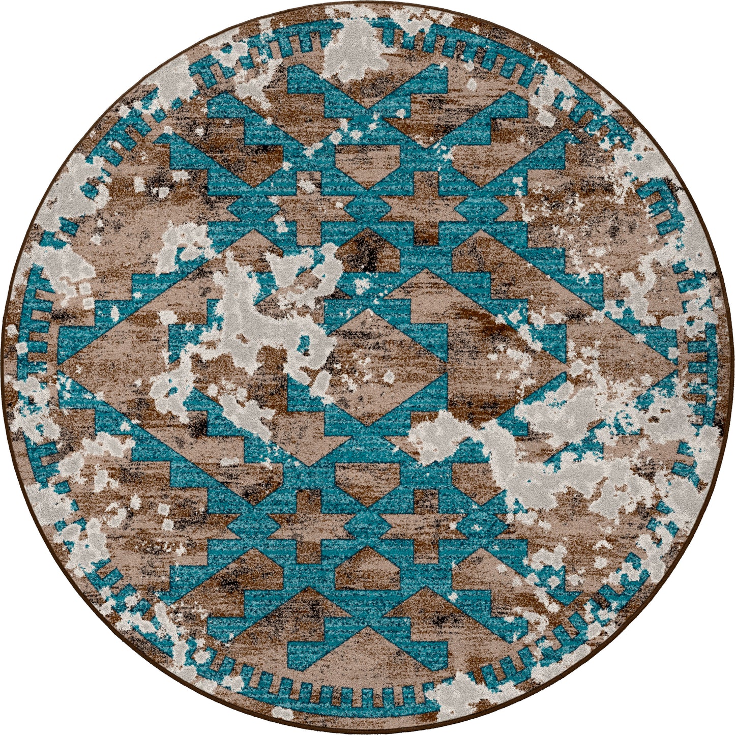 Distressed Fresco Rug – Turquoise – close up