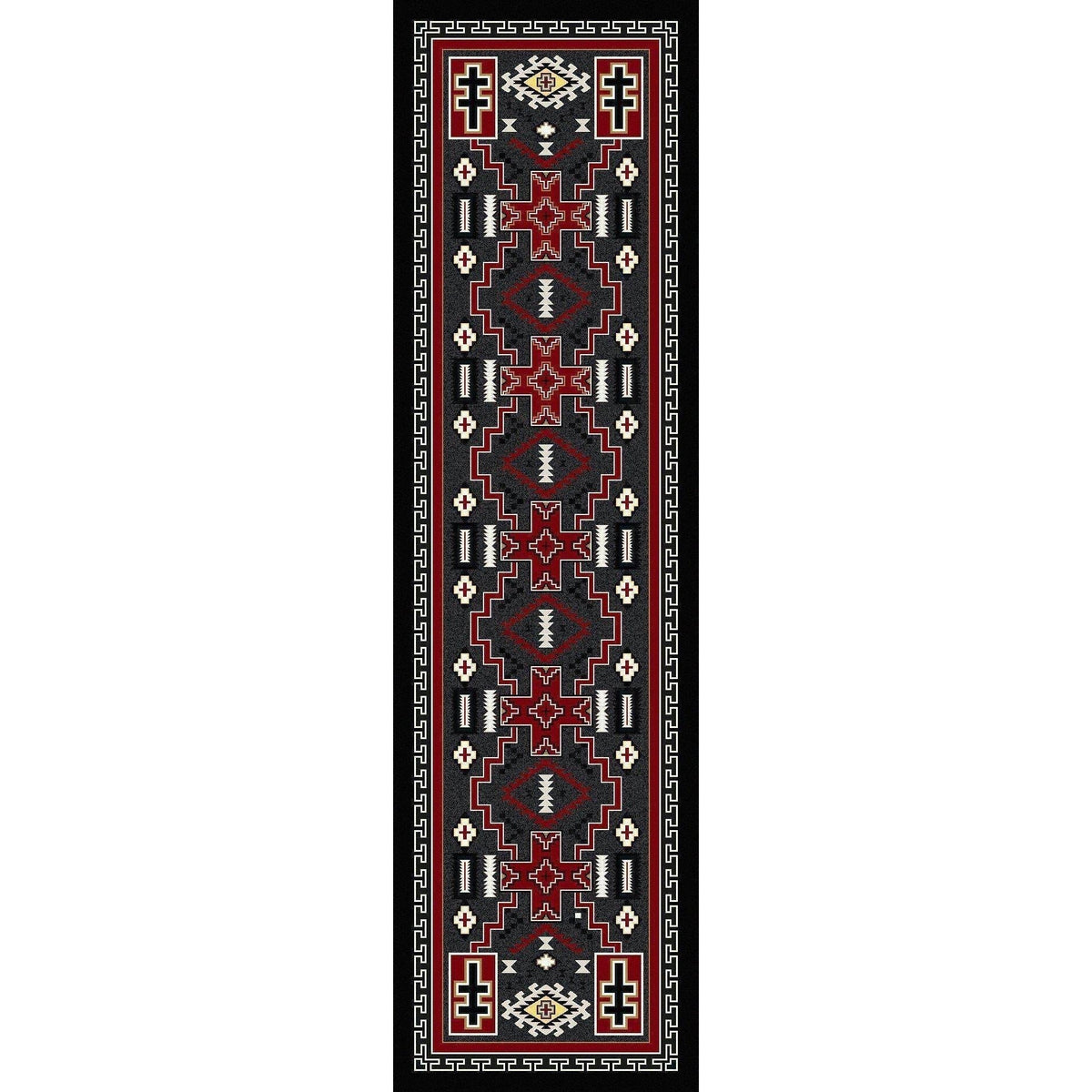 Double Crucifix Rug – Gray – detail view