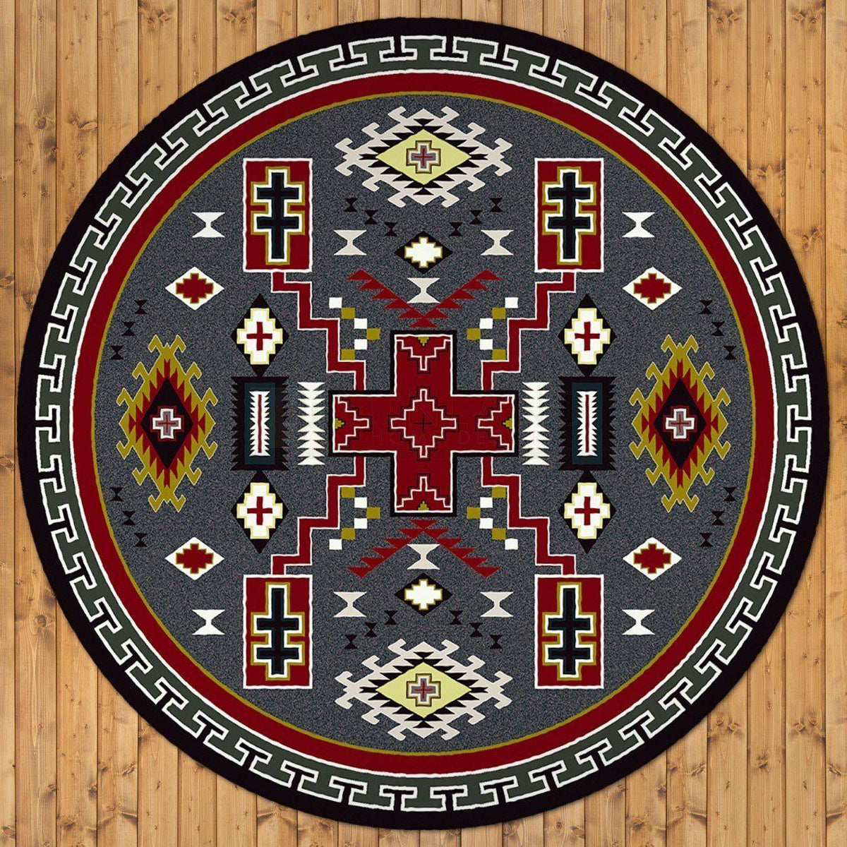 Double Crucifix Rug – Gray – room setting