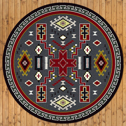 Double Crucifix Rug – Gray – room setting