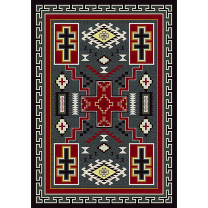 Double Crucifix Rug – Gray – cabin lodge area rug