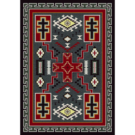 Double Crucifix Rug – Gray – cabin lodge area rug