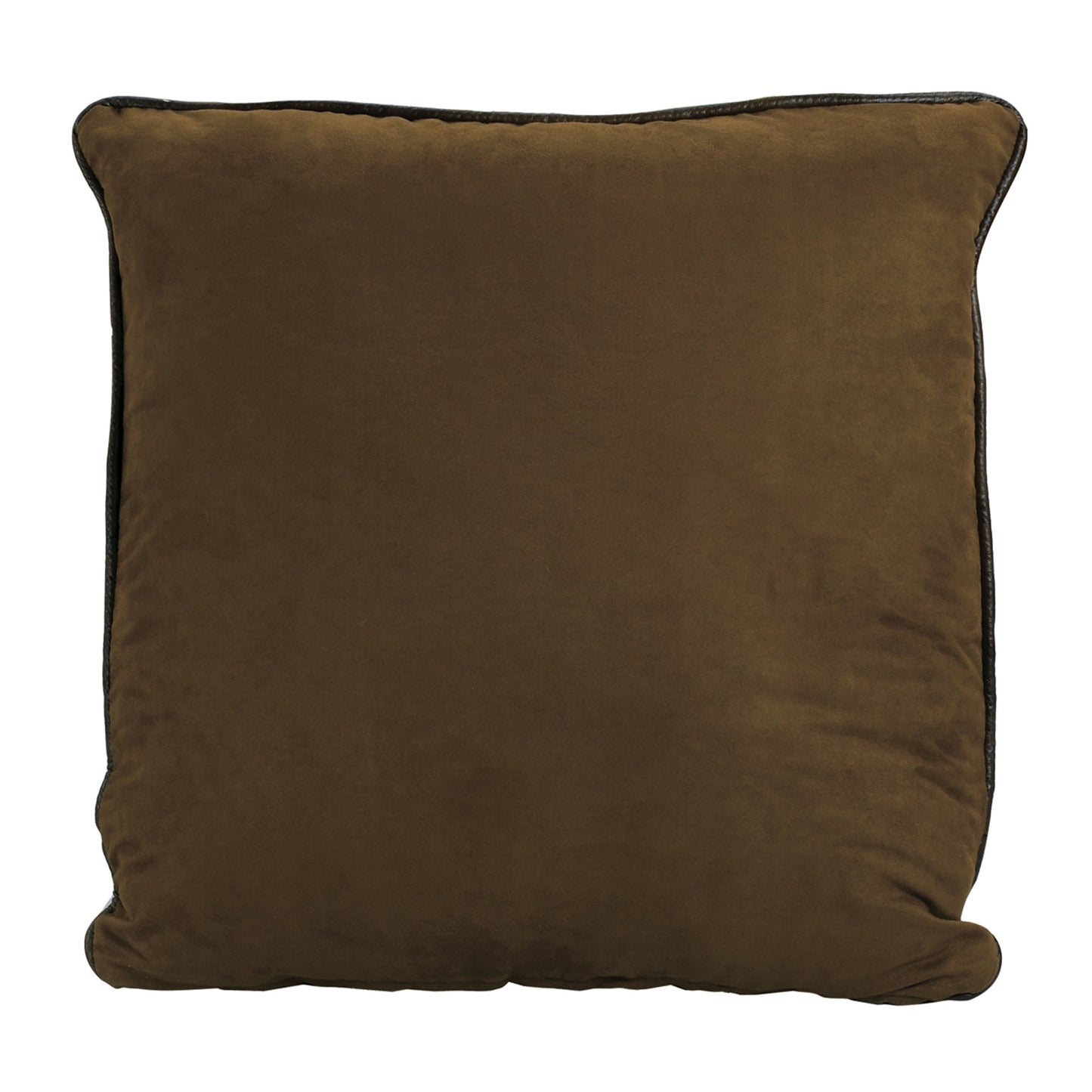 Brown Faux Leather Reversible Euro Sham