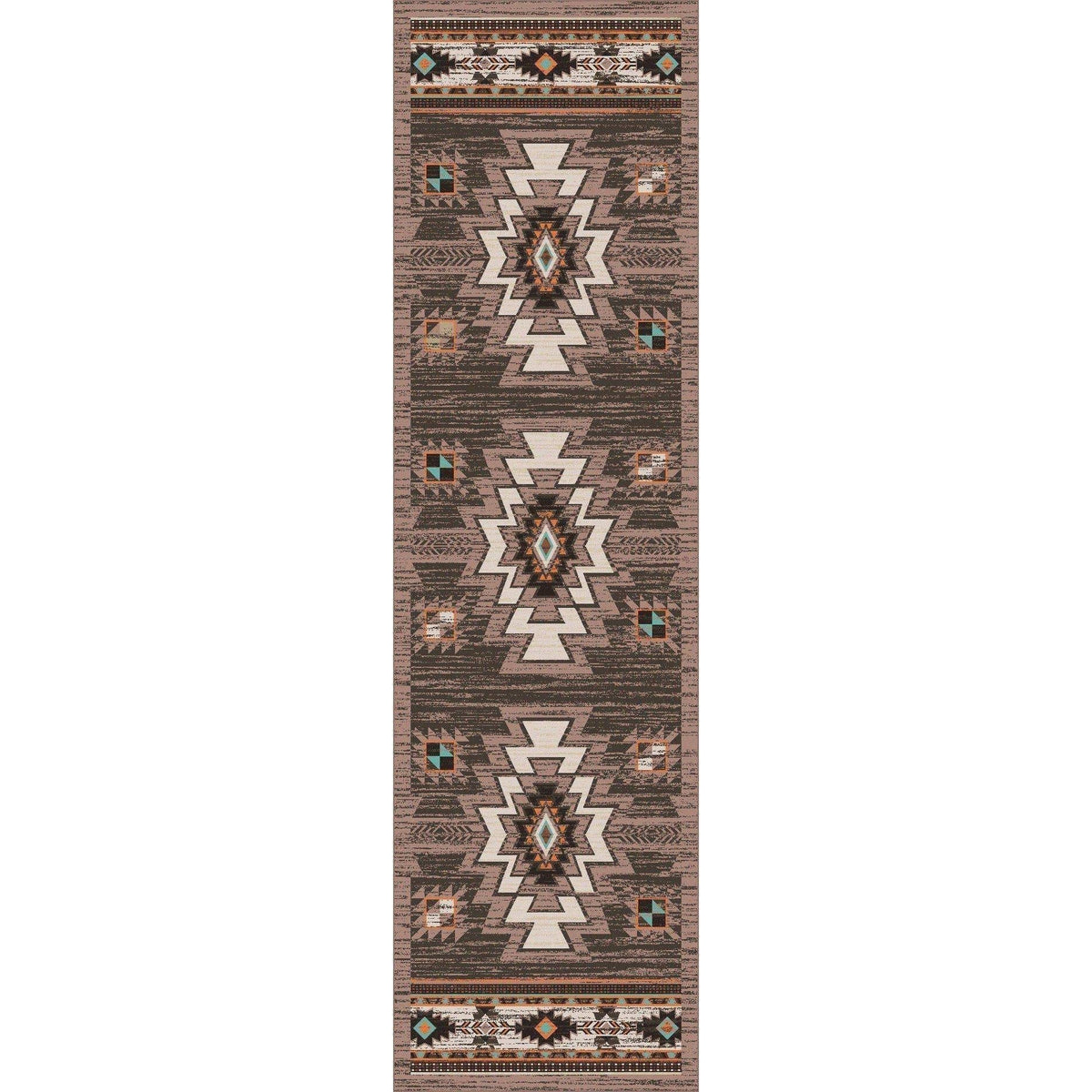 End Of The Barrel Rug – Worn Saddle – detail view