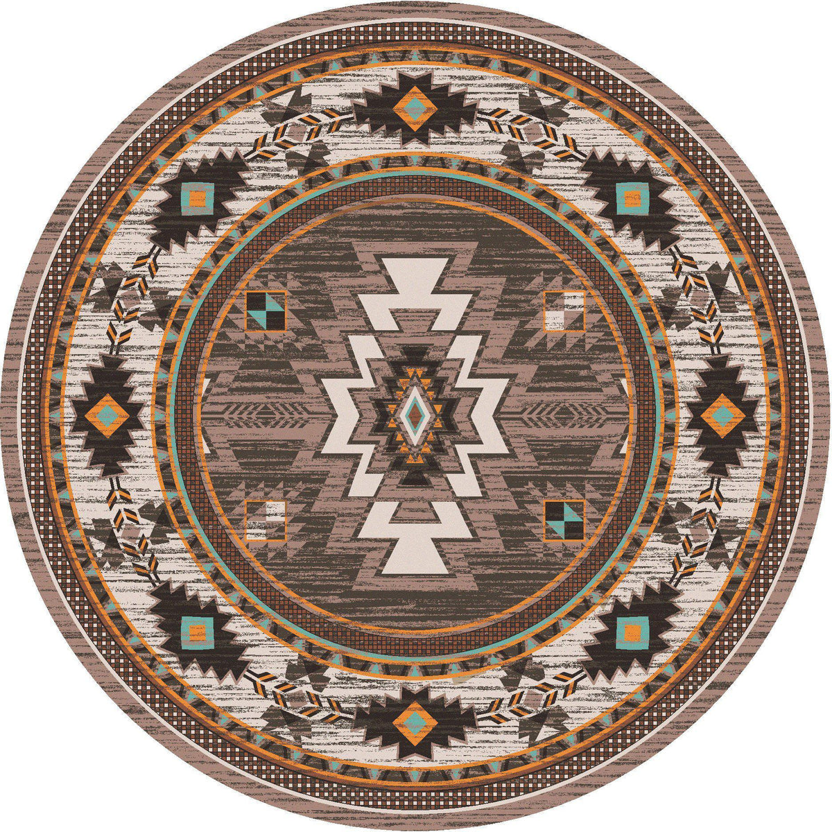 End Of The Barrel Rug – Worn Saddle – room setting