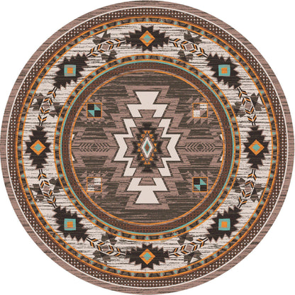 End Of The Barrel Rug – Worn Saddle – room setting