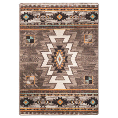 End Of The Barrel Rug – Worn Saddle – cabin lodge area rug