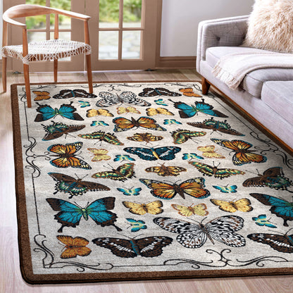 English Collector Cabinet Rug – Butterfly Multi – detail view