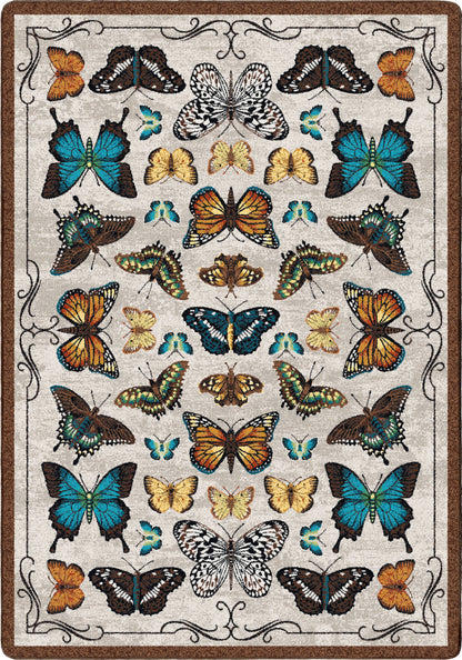 English Collector Cabinet Rug – Butterfly Multi – cabin lodge area rug