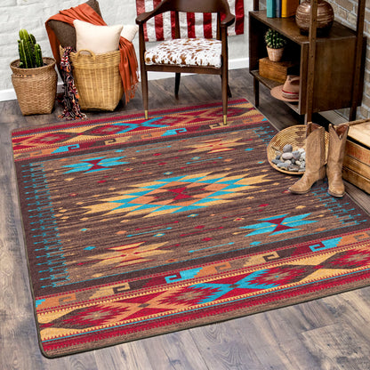 Espuela Rug – Turquoise – room setting
