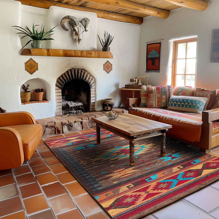 Espuela Rug – Turquoise – detail view