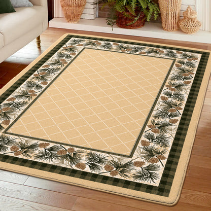 Evergreen Light Maize Rug – detail view