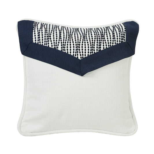 White Linen Embroidery Envelope & Piping Detailed Pillow
