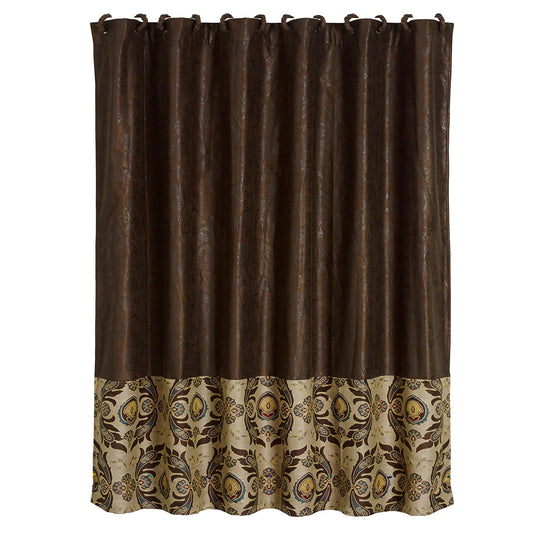 Loretta Faux Tooled Leather Shower Curtain