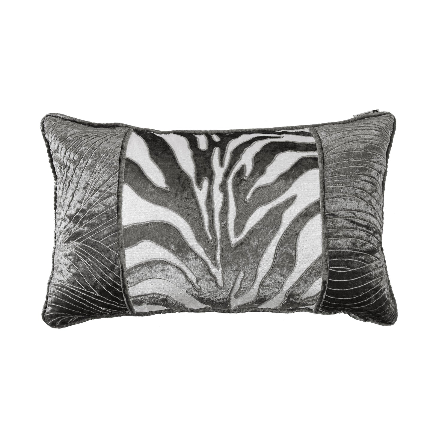 Celeste Zebra Appliqué & Wave Embroidery Pillow