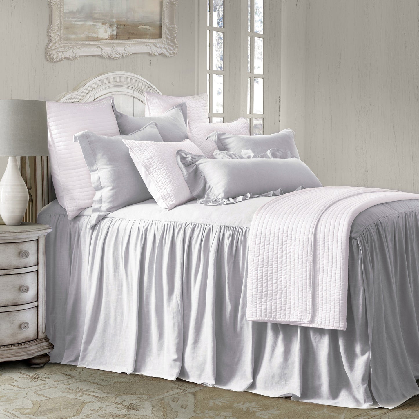 Luna Washed Linen Bedspread Set, 2 Pc