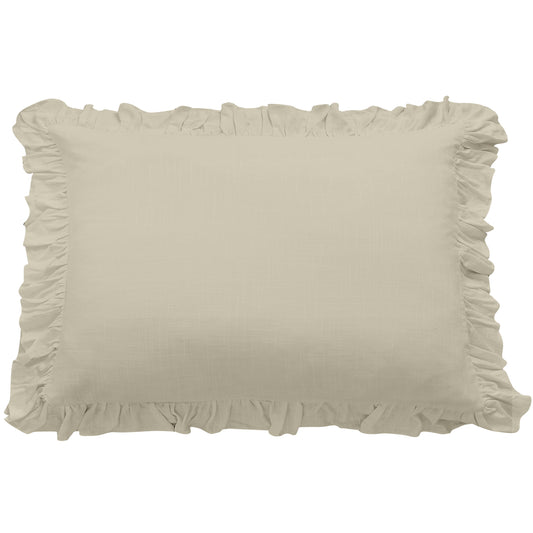 Lily Washed Linen Ruffled Dutch Euro Pillow