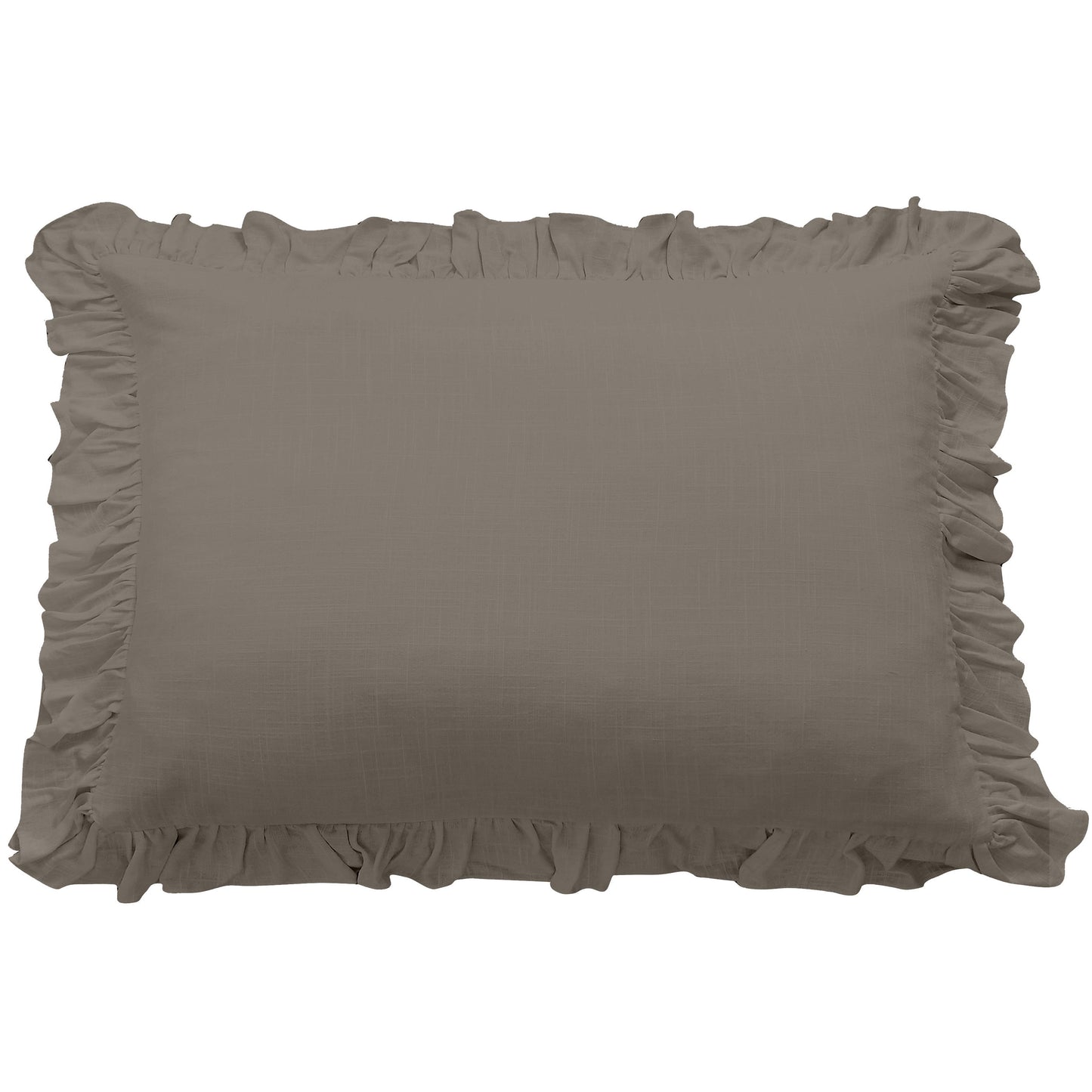 Lily Washed Linen Ruffled Dutch Euro Pillow