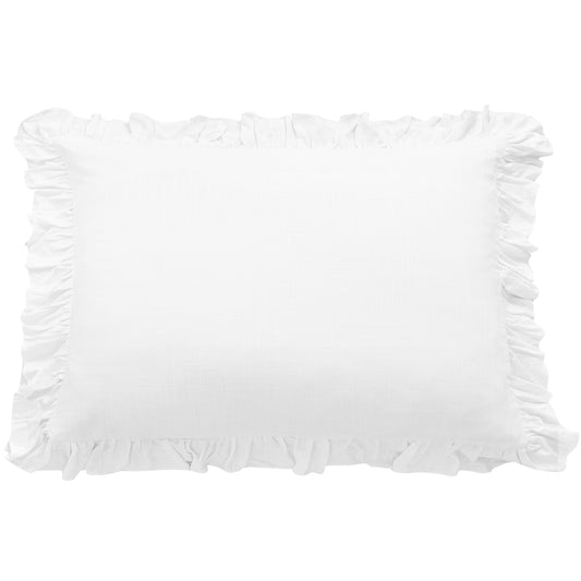 Lily Washed Linen Ruffled Dutch Euro Pillow