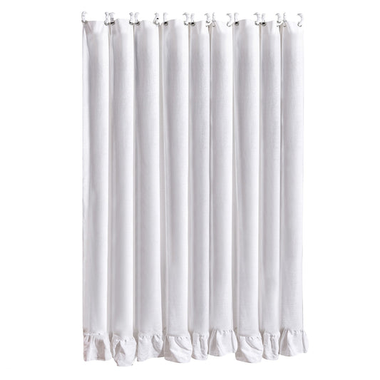 Lily Washed Linen Ruffled Shower Curtain