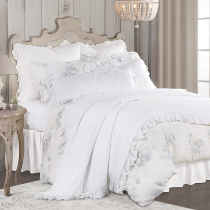 Rosaline Washed Linen Comforter Set, 3 Pc