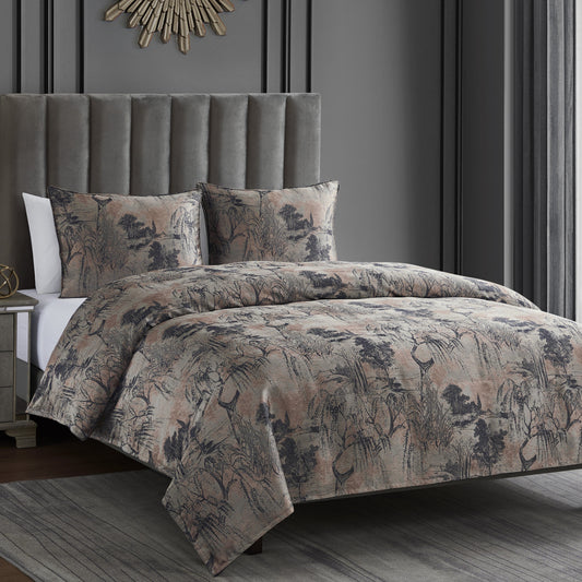 Pastoral Jacquard Duvet Cover Set, 3 Pc