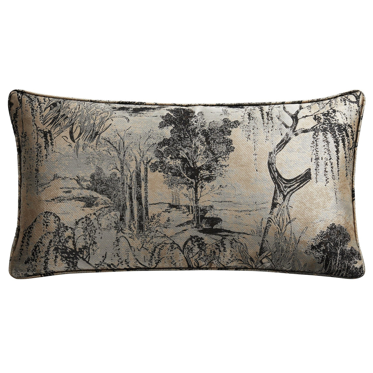 Pastoral Jacquard Lumbar Decorative Pillow