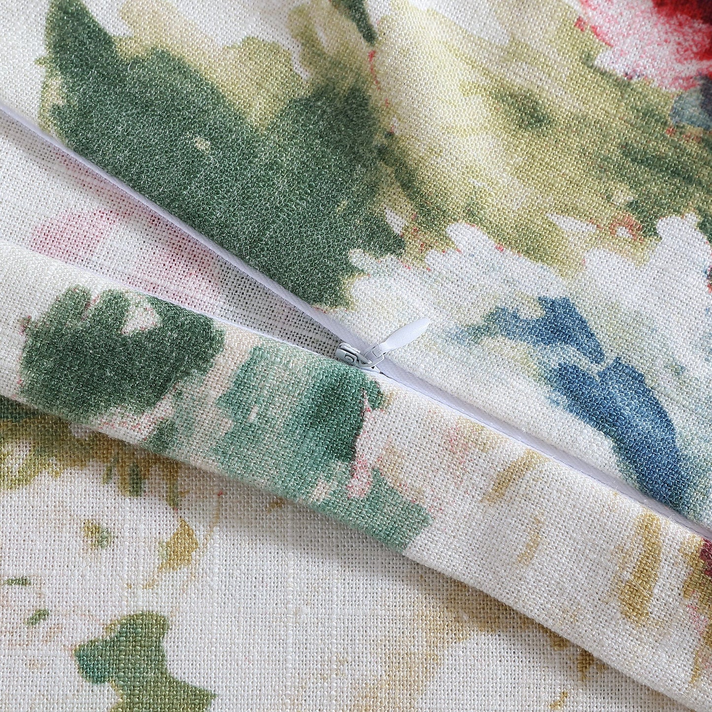 Peony Washed Linen Kidney Pillow