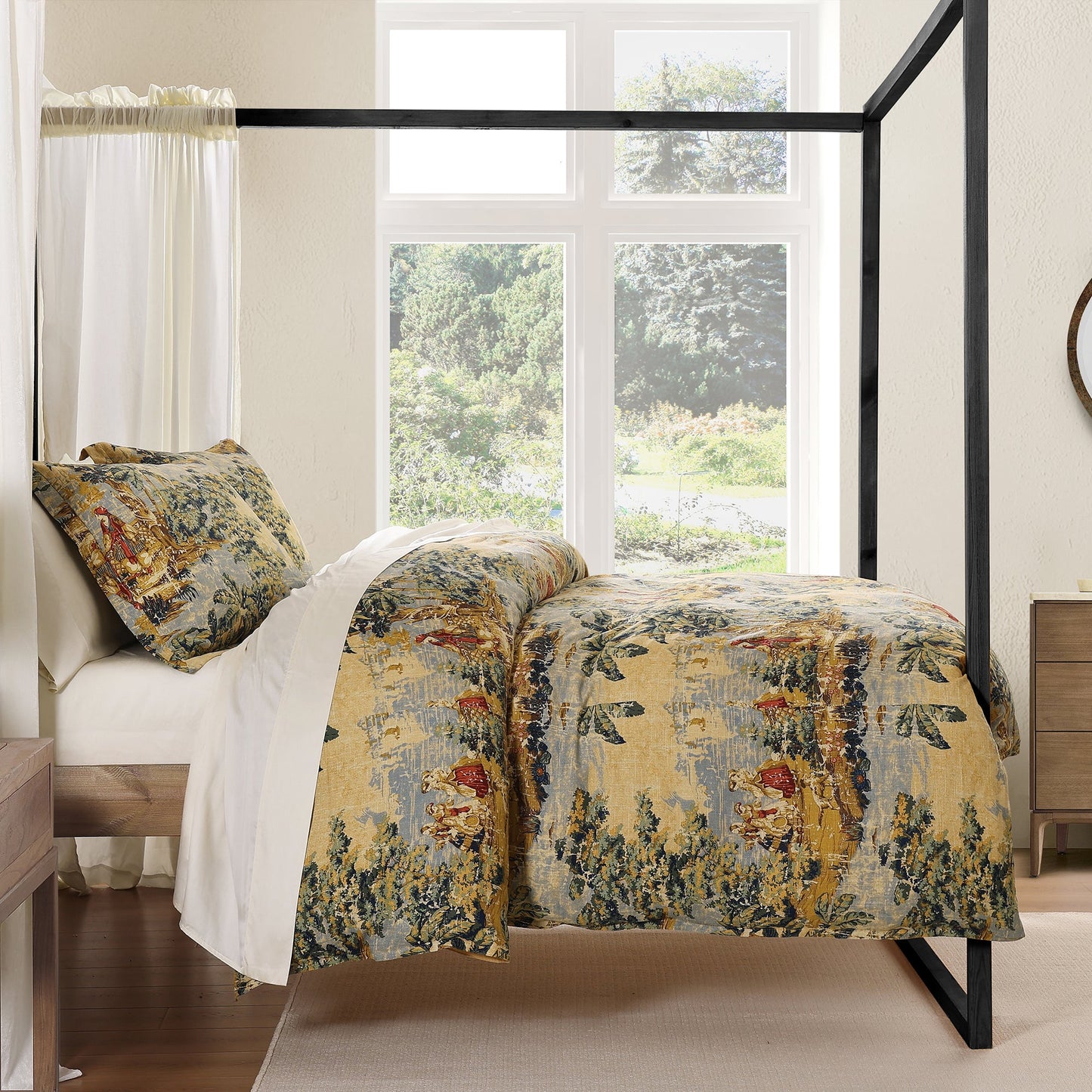 Provence Washed Linen Comforter Set, 3 Pc