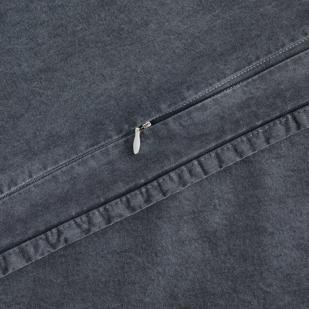 Stonewashed Cotton Canvas Long Lumbar Pillow
