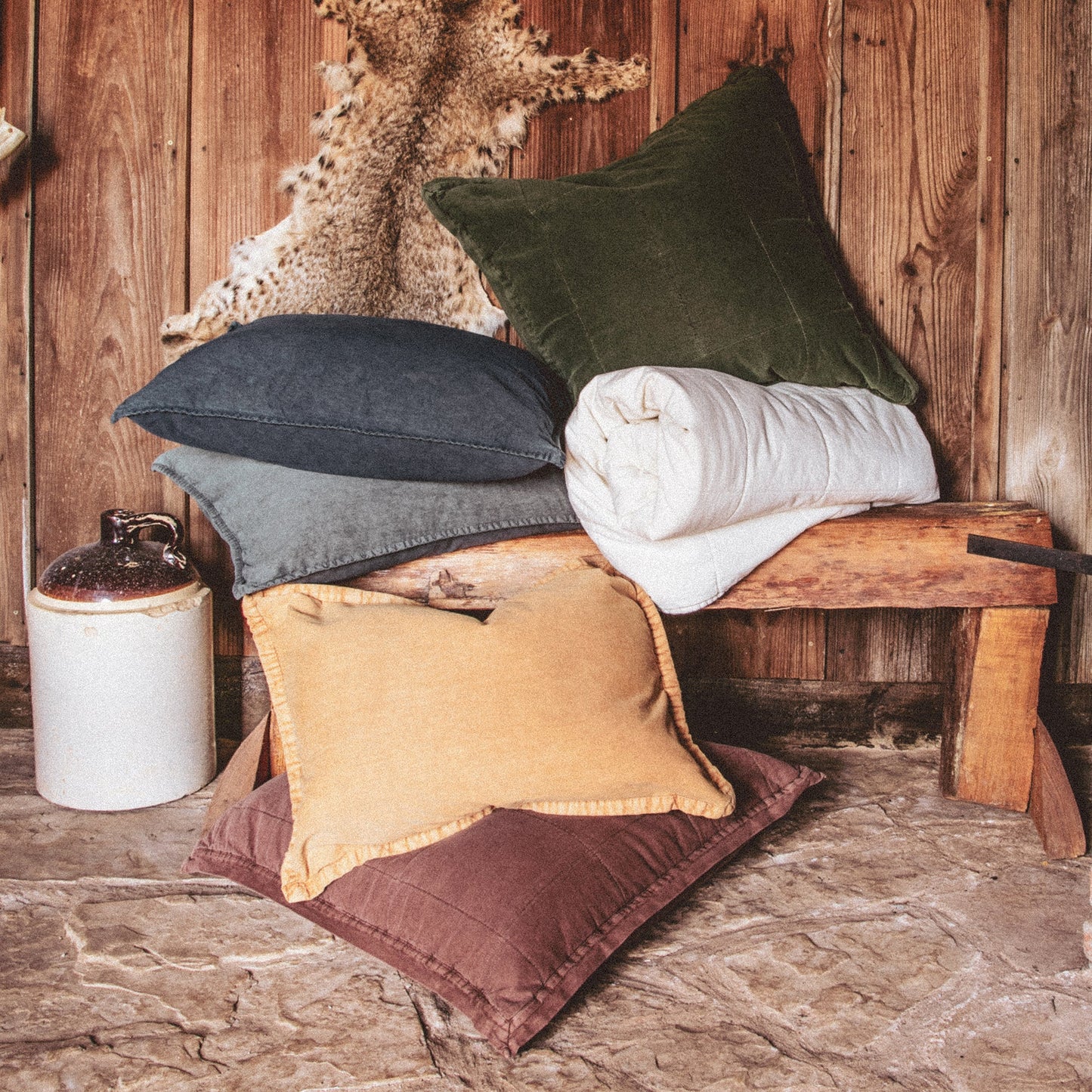Stonewashed Cotton Canvas Euro Sham