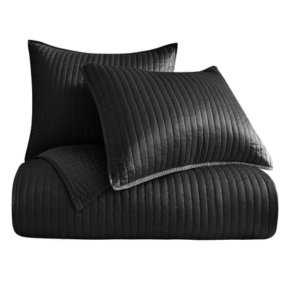 Satin Channel Quilt Set, 2 Pc