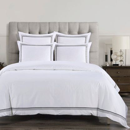Border Embroidery Duvet Cover Set, 2 Pc