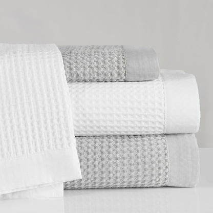 Stonewashed Cotton Waffle Weave Coverlet