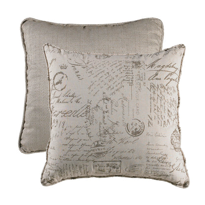 Fairfield Printed Script Linen Euro Sham