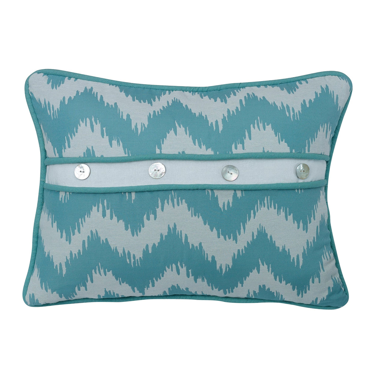 Chevron Print Button Detailed Pillow