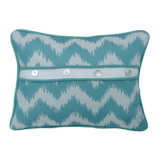 Chevron Print Button Detailed Pillow