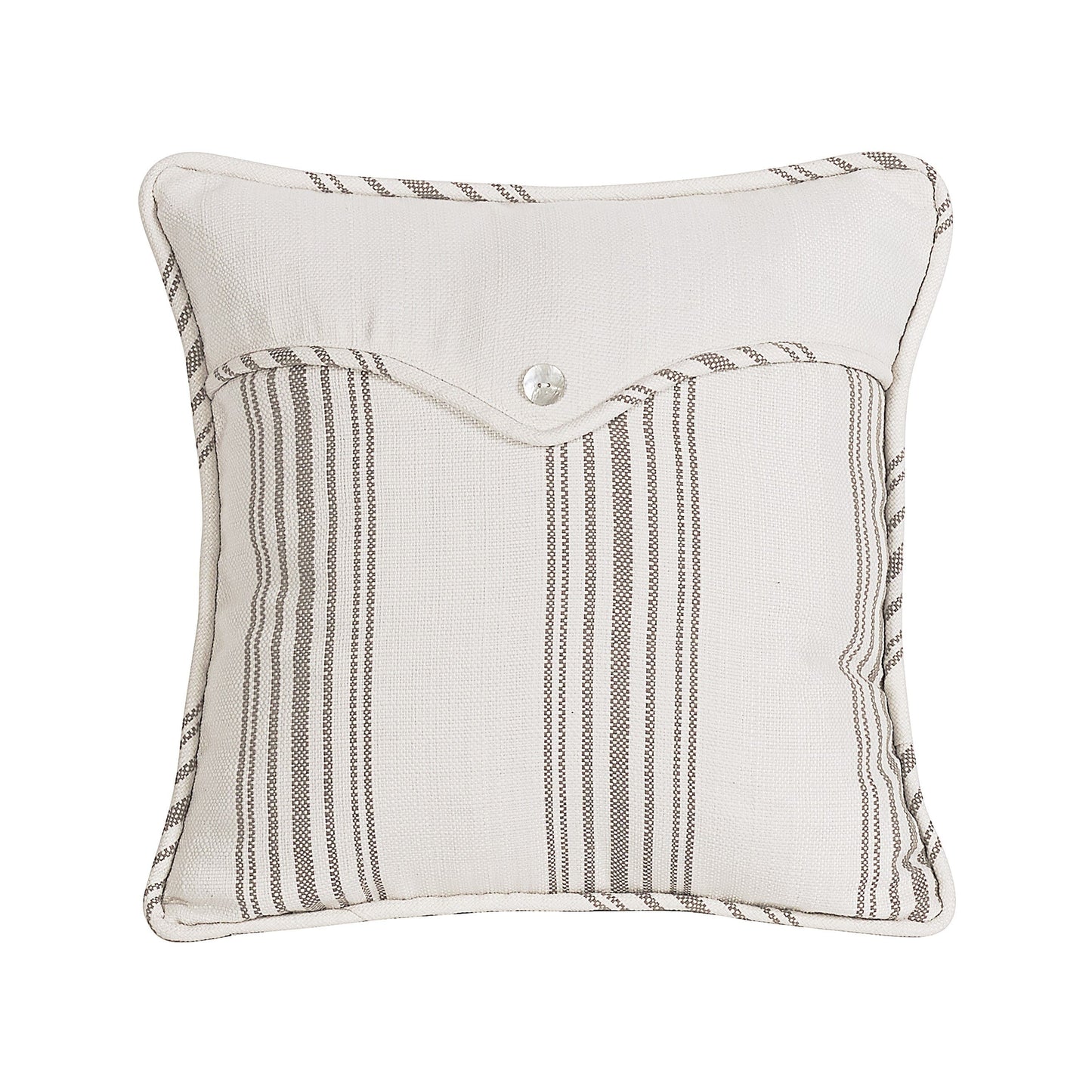 Gramercy Weave Envelope Striped & Pearlized Button Detailed Pillow