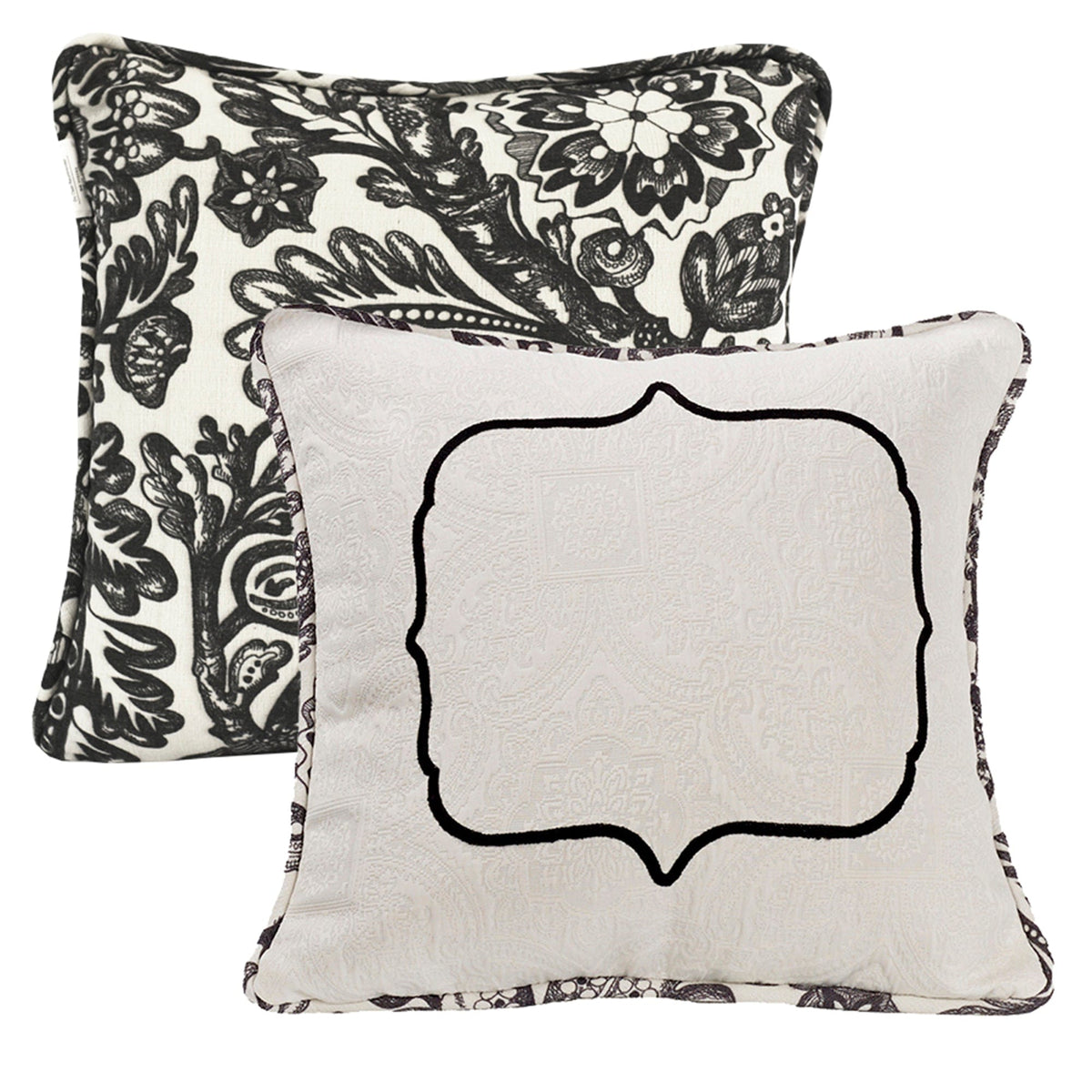 Augusta Embroidered Toile Throw Pillow