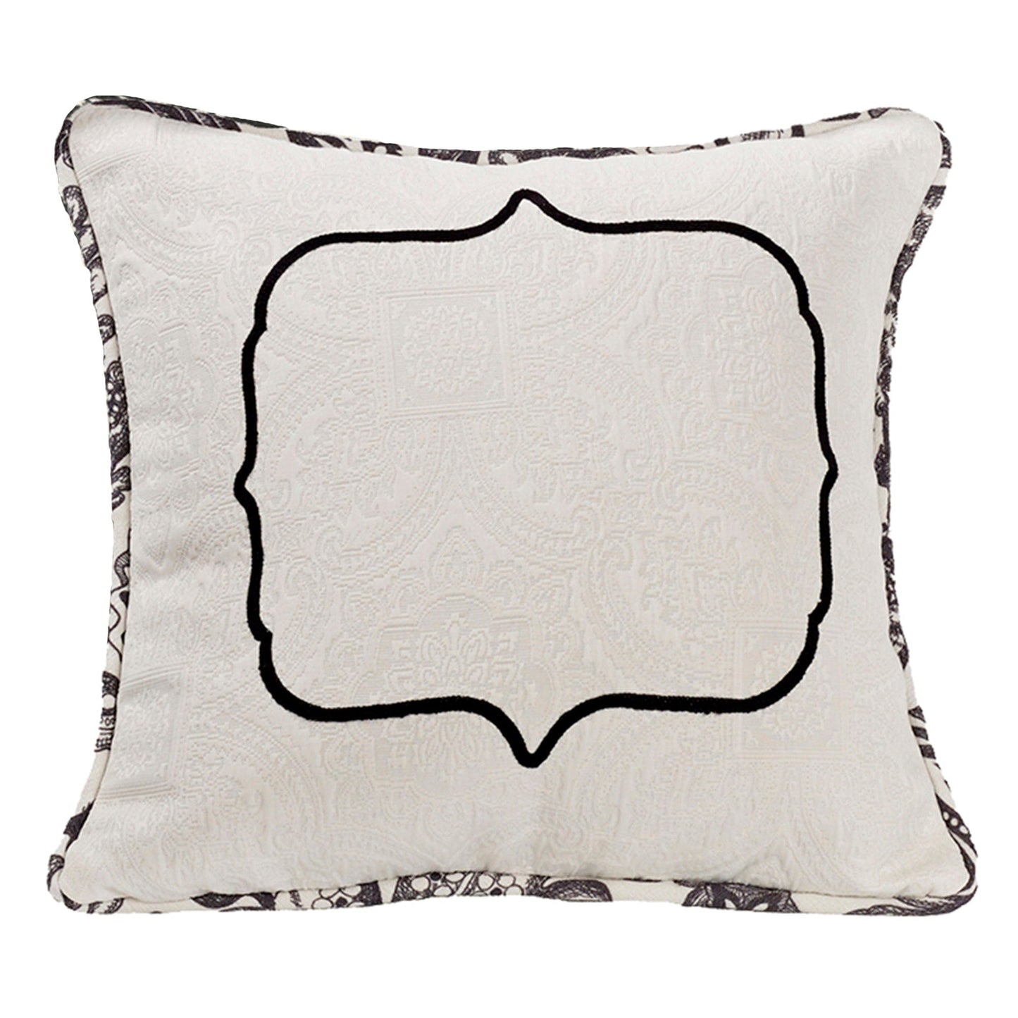 Augusta Embroidered Toile Throw Pillow