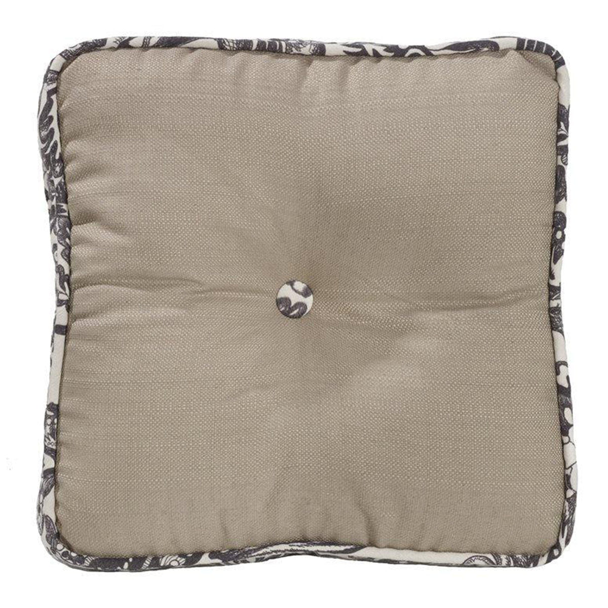 Augusta Buttoned Toile Box Pillow