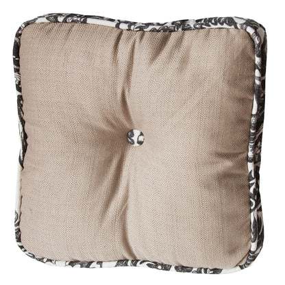Augusta Buttoned Toile Box Pillow