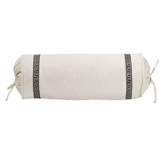 Augusta Matelassé Greek Key Trim Neckroll Pillow