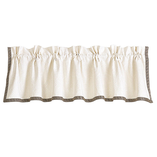 Matelassé Greek Key Trim Valance