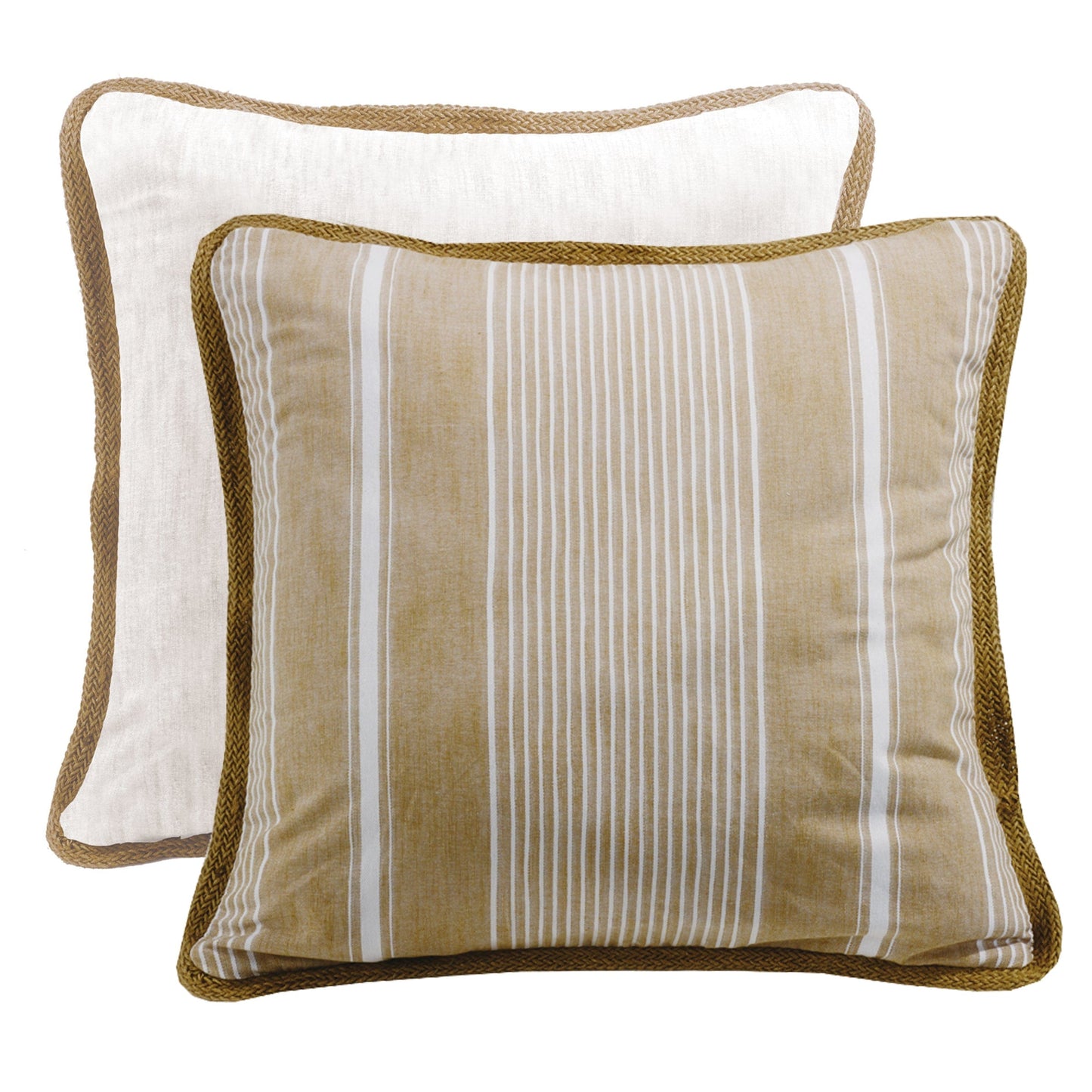 Reversible Striped Euro Sham with Trim